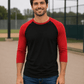 ILTEX Apparel Raglan Black/Red / Small Adult 3/4 Sleeve Raglan Baseball Tee | 35+ Colors