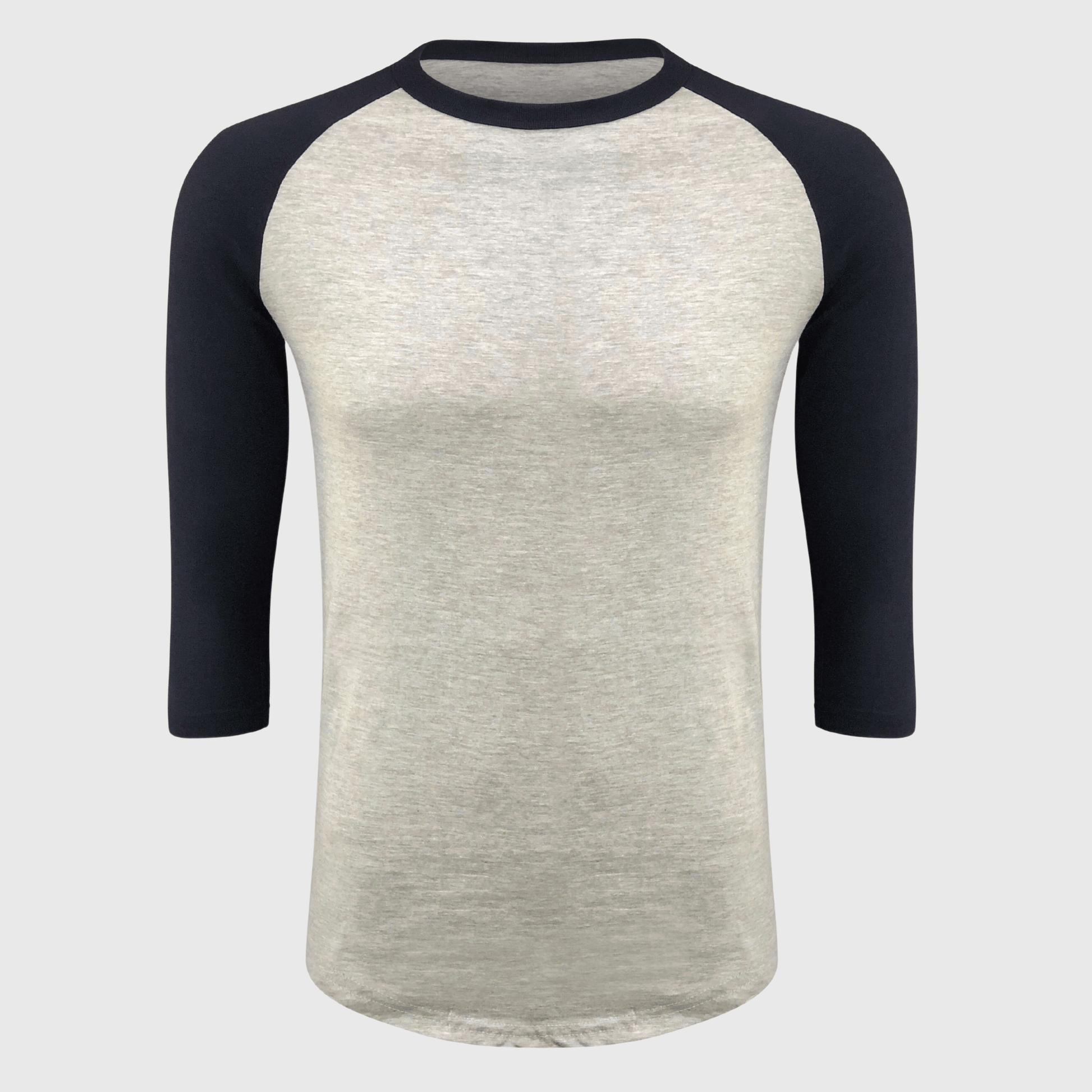 ILTEX Apparel Raglan Gray/Navy / Small Adult Plain Raglan 3/4 T-Shirt - Gray Body