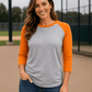 ILTEX Apparel Raglan Gray/Orange / Small Adult 3/4 Sleeve Raglan Baseball Tee | 35+ Colors