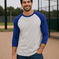 ILTEX Apparel Raglan Gray/Royal Blue / Small Adult 3/4 Sleeve Raglan Baseball Tee | 35+ Colors