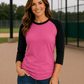 ILTEX Apparel Raglan Pink/Black / Small Adult 3/4 Sleeve Raglan Baseball Tee | 35+ Colors