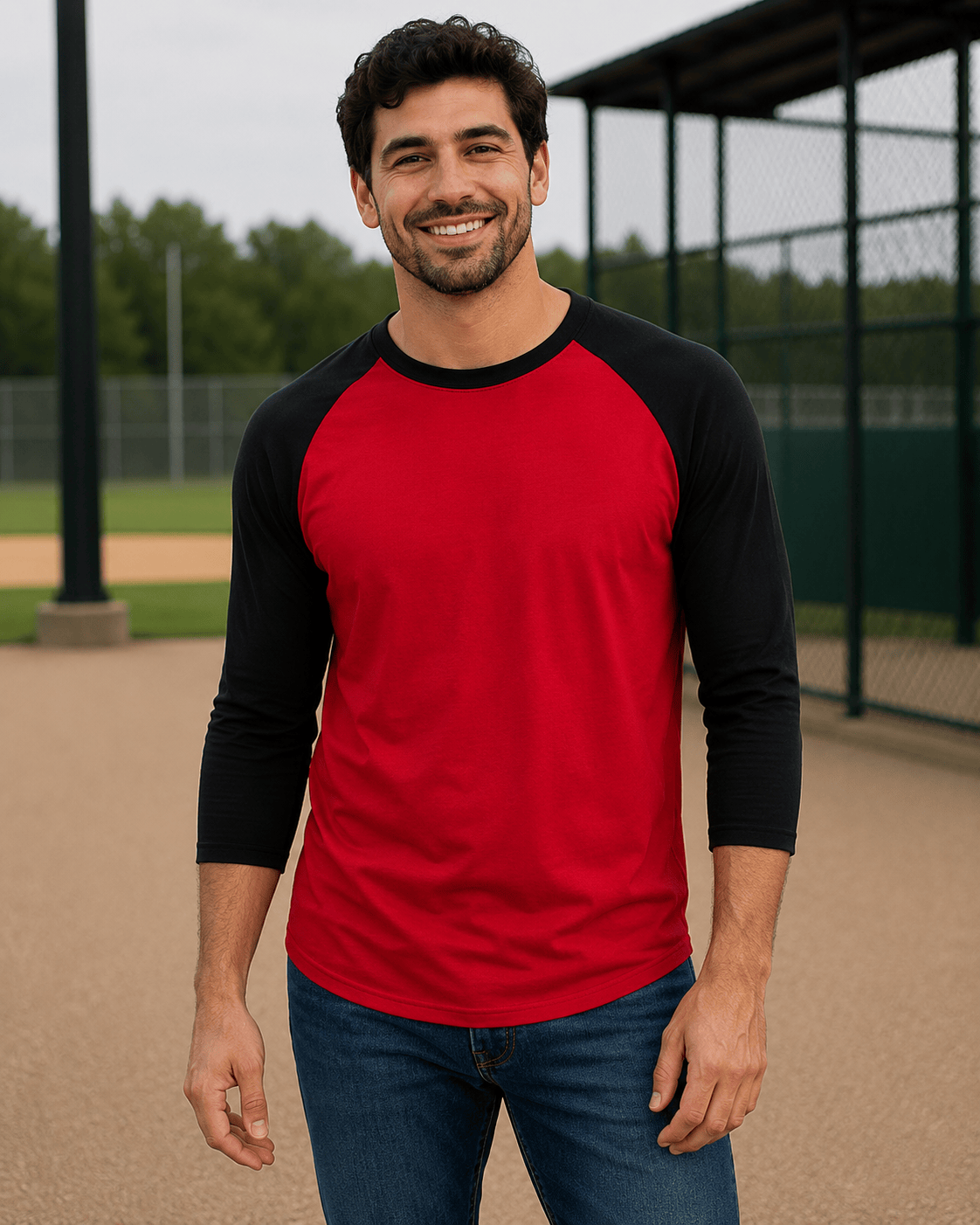ILTEX Apparel Raglan Red/Black / Small Adult 3/4 Sleeve Raglan Baseball Tee | 35+ Colors