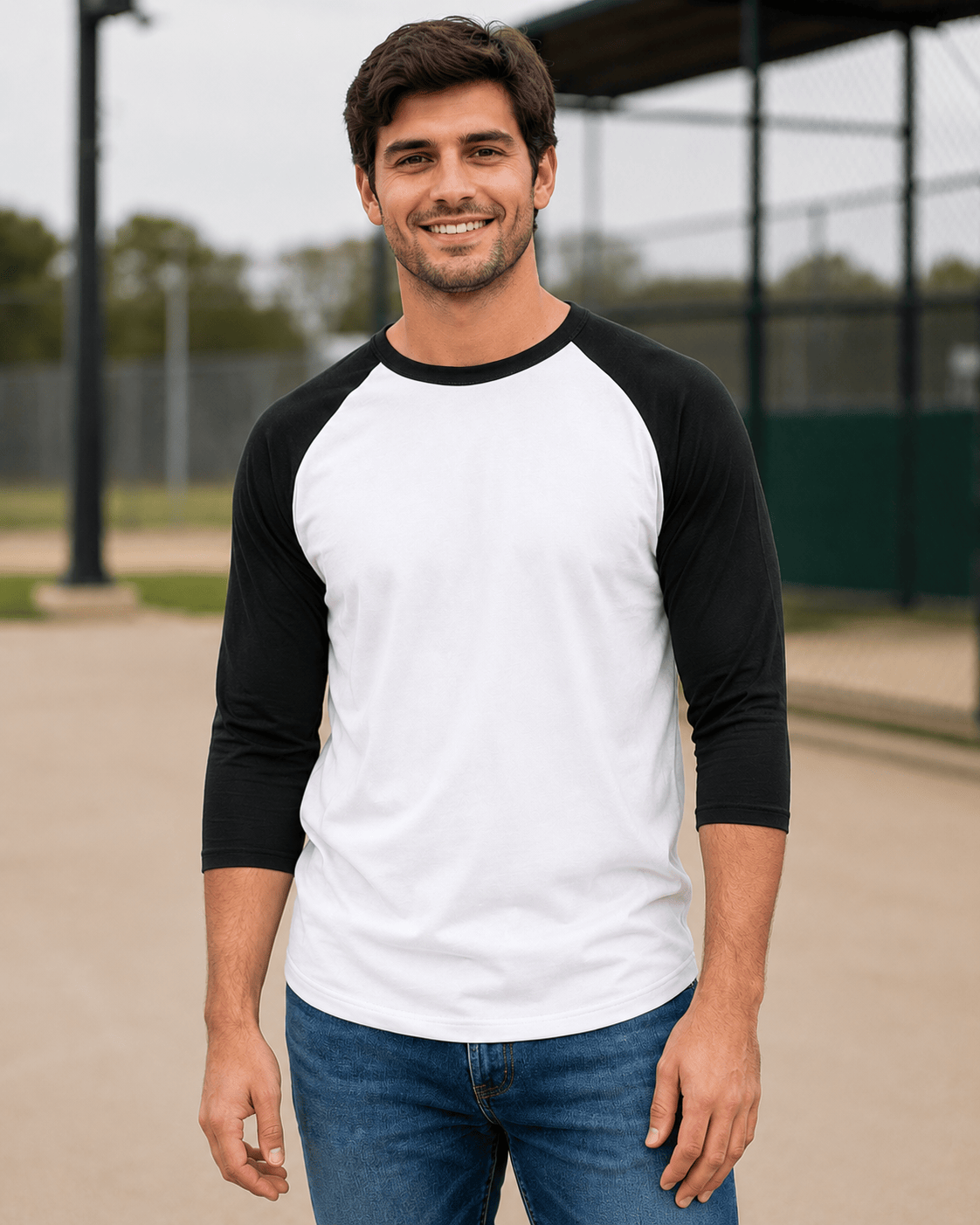 ILTEX Apparel Raglan White/Black / Small Adult 3/4 Sleeve Raglan Baseball Tee | 35+ Colors