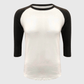 ILTEX Apparel Raglan White/Black / Small Adult Plain Raglan 3/4 T-Shirt - White Body