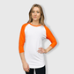 ILTEX Apparel Raglan White/Orange / Small Adult 3/4 Sleeve Raglan Baseball T-Shirt - 35+ Colors