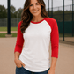 ILTEX Apparel Raglan White/Red / Small Adult 3/4 Sleeve Raglan Baseball Tee | 35+ Colors