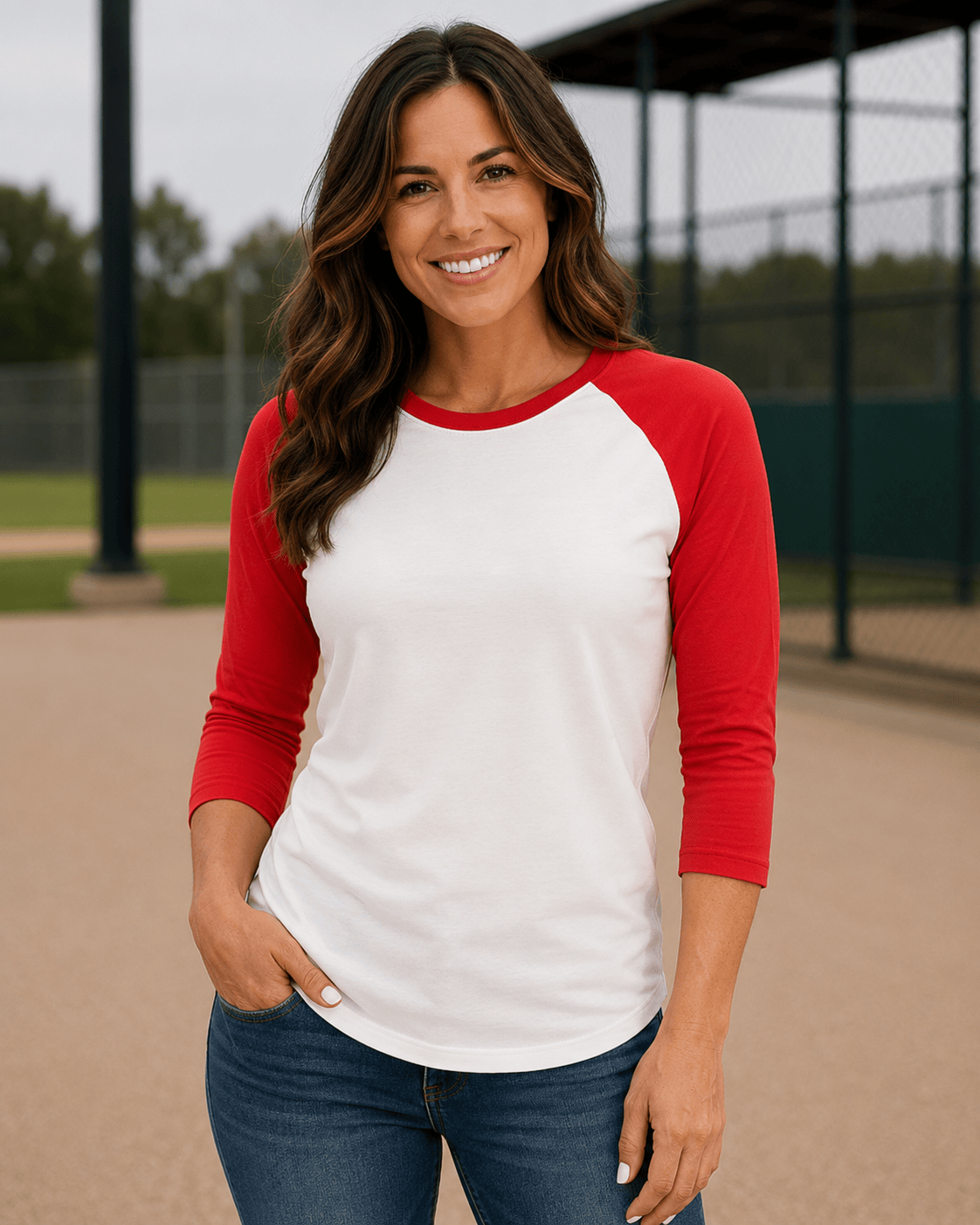 ILTEX Apparel Raglan White/Red / Small Adult 3/4 Sleeve Raglan Baseball Tee | 35+ Colors