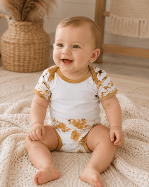 ILTEX Apparel Romper Reverse Cow Light Brown Onesie
