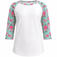 ILTEX Apparel Ruffle Raglan Floral White Top Kids