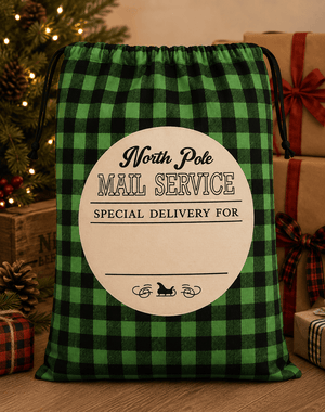 ILTEX Apparel Santa Sack - Green Plaid