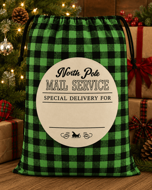ILTEX Apparel Santa Sack - Green Plaid