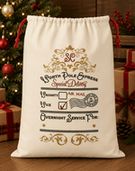 ILTEX Apparel Santa Sack - North Pole Express Gold