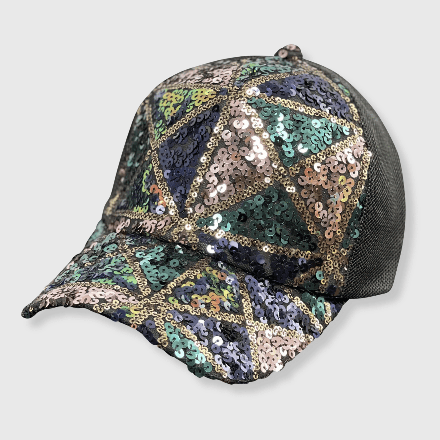 ILTEX Apparel Sequin Multi Black Blue Cap