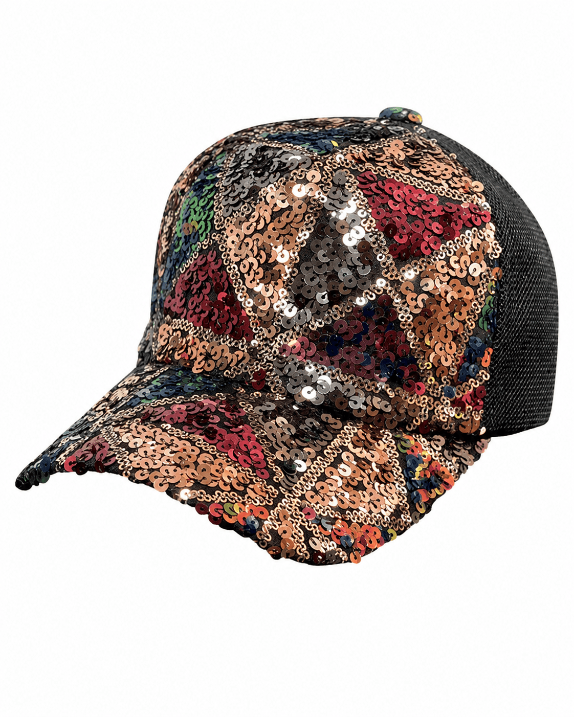 ILTEX Apparel Sequin Multi Black Red Cap