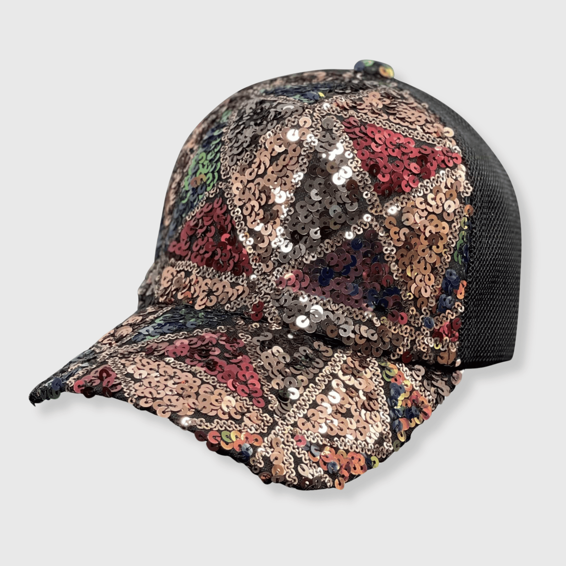 ILTEX Apparel Sequin Multi Black Red Cap