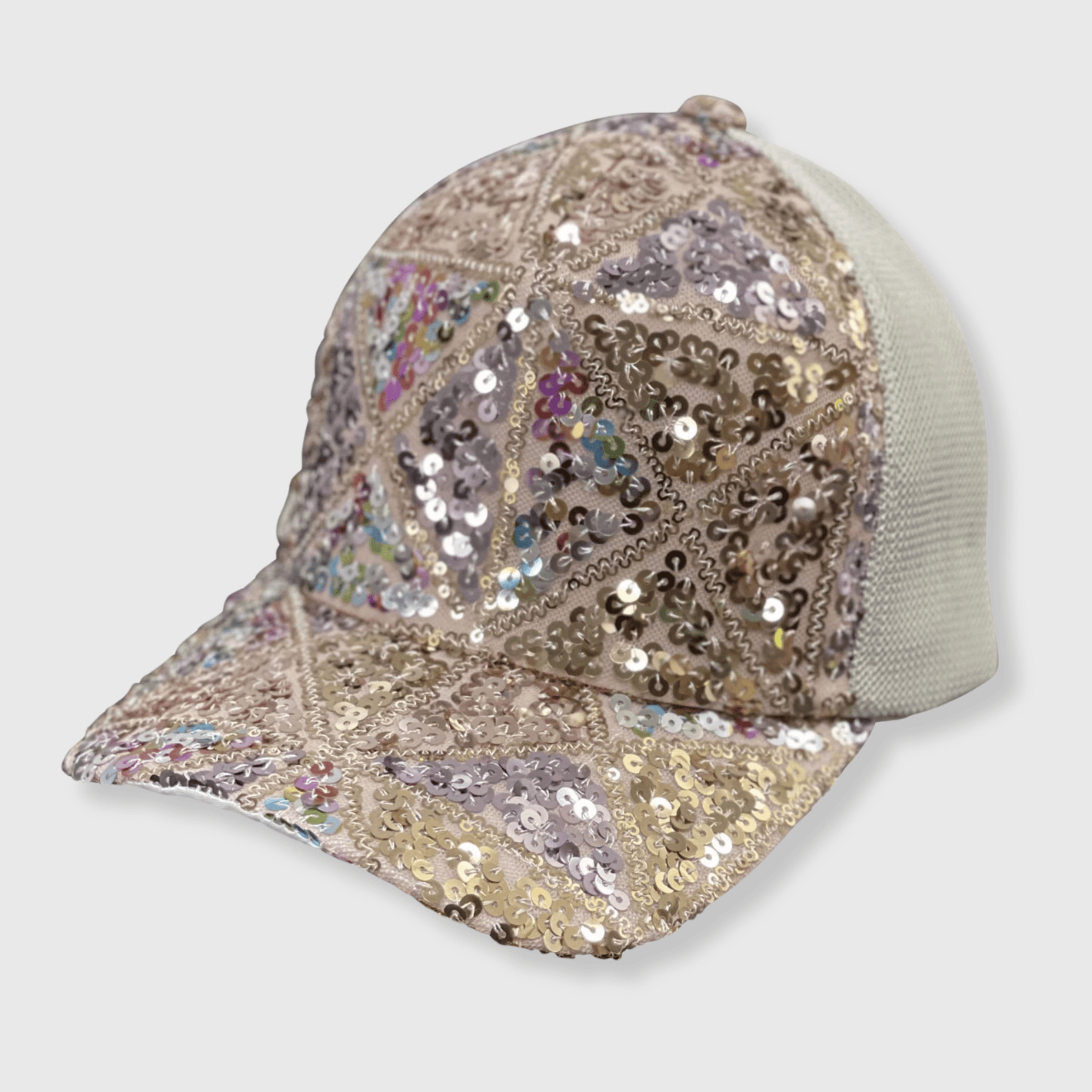 ILTEX Apparel Sequin Multi White Cap