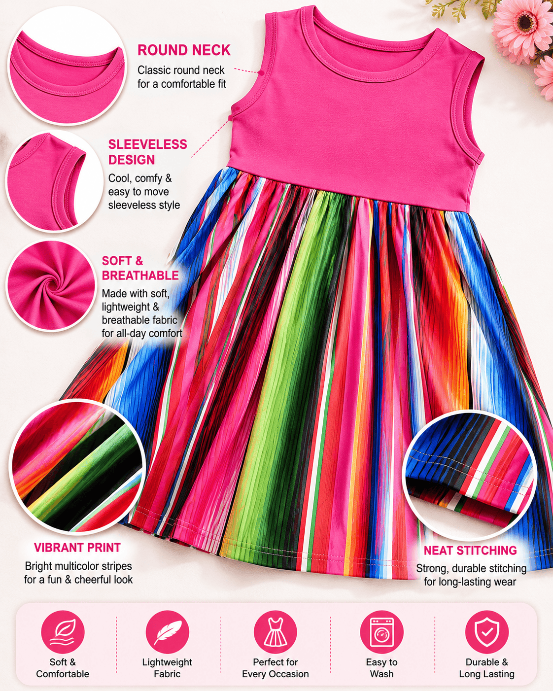 ILTEX Apparel Serape Pink Maxi Dress Kids