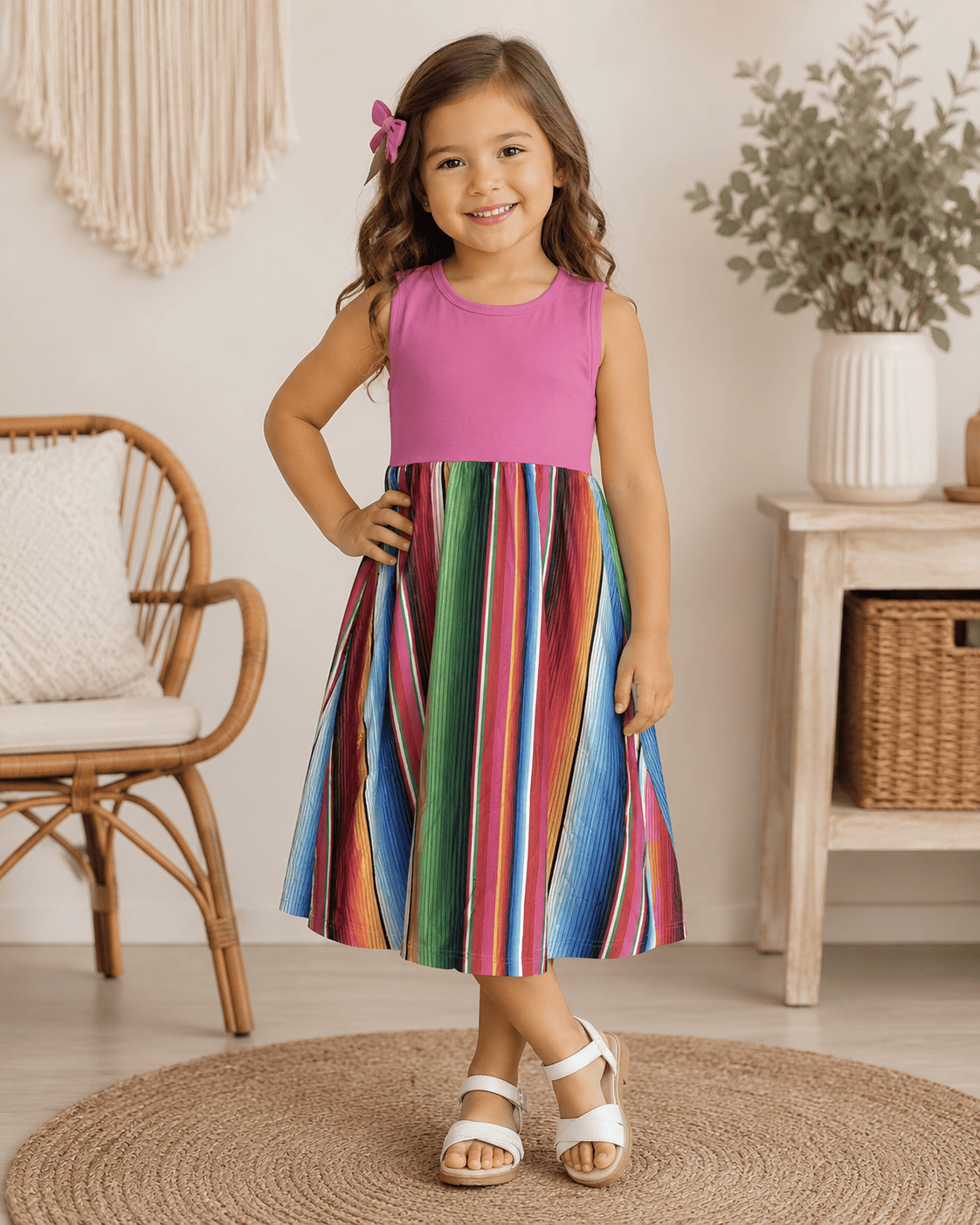 ILTEX Apparel Serape Pink Maxi Dress Kids