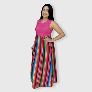 ILTEX Apparel Serape Pink Maxi Dress Women