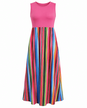 ILTEX Apparel Serape Pink Maxi Dress Women