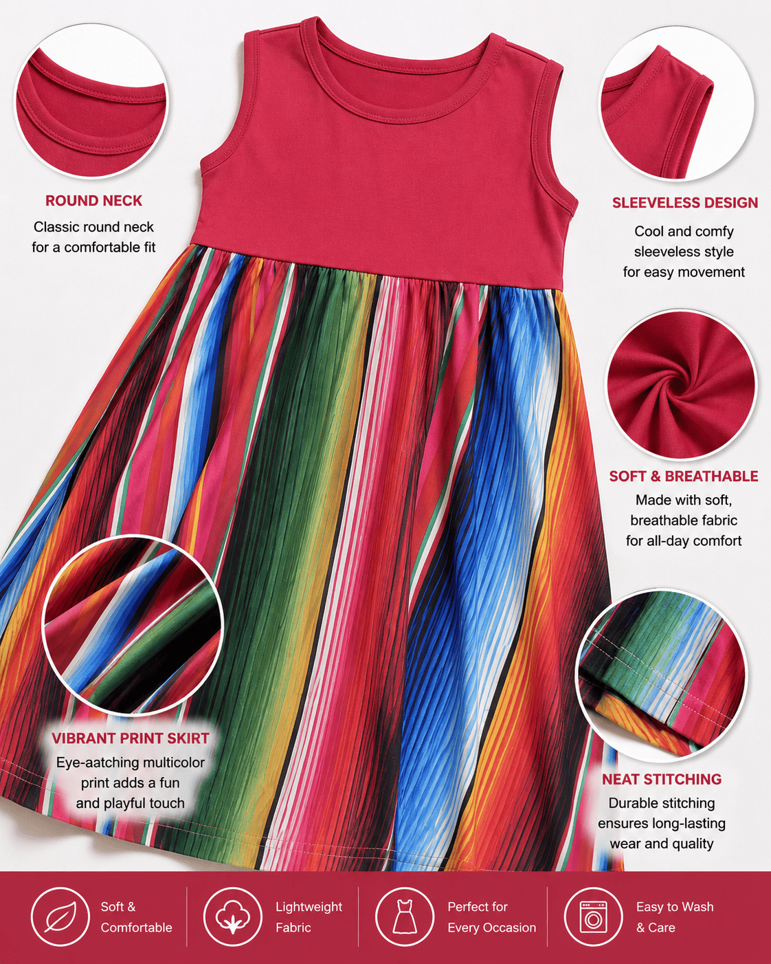 ILTEX Apparel Serape Red Maxi Dress Kids