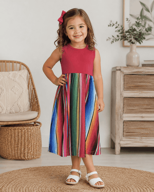 ILTEX Apparel Serape Red Maxi Dress Kids