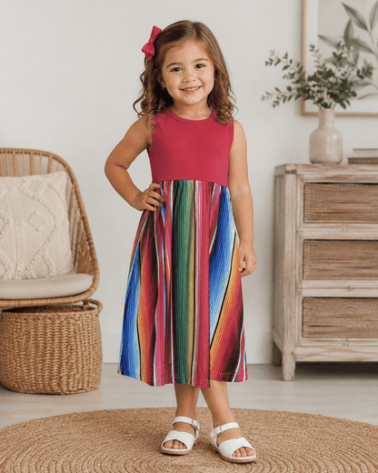 ILTEX Apparel Serape Red Maxi Dress Kids