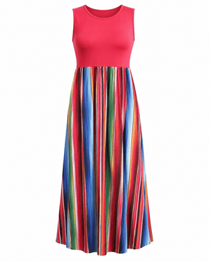 ILTEX Apparel Serape Red Maxi Dress Women