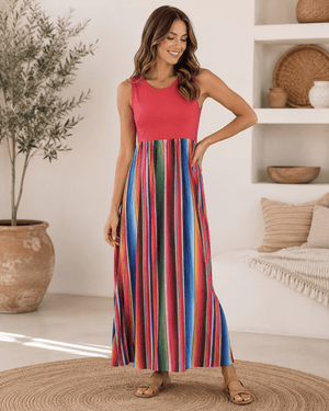 ILTEX Apparel Serape Red Maxi Dress Women
