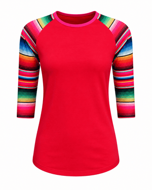 ILTEX Apparel Serape Red Top