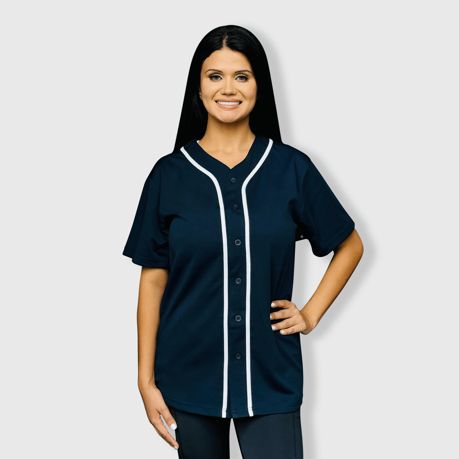 ジャージ NERDY Baseball Short Sleeve Track Top Black Adult Baseball Button-Down Jersey - Vintage Style | ILTEX