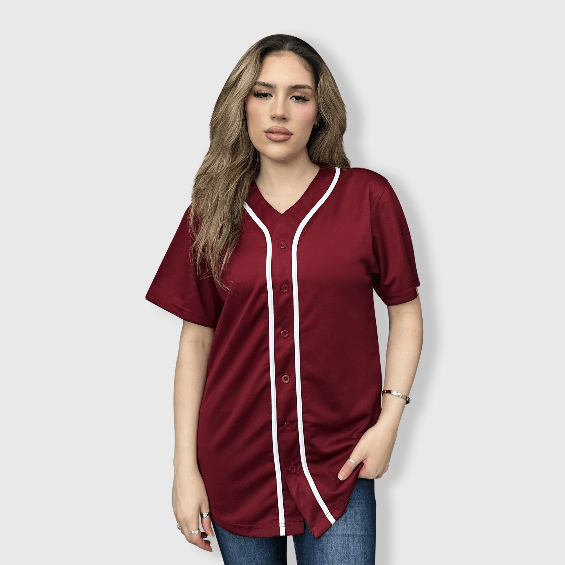 ILTEX Apparel Shirts & Tops Baseball Button Down Jersey Adult