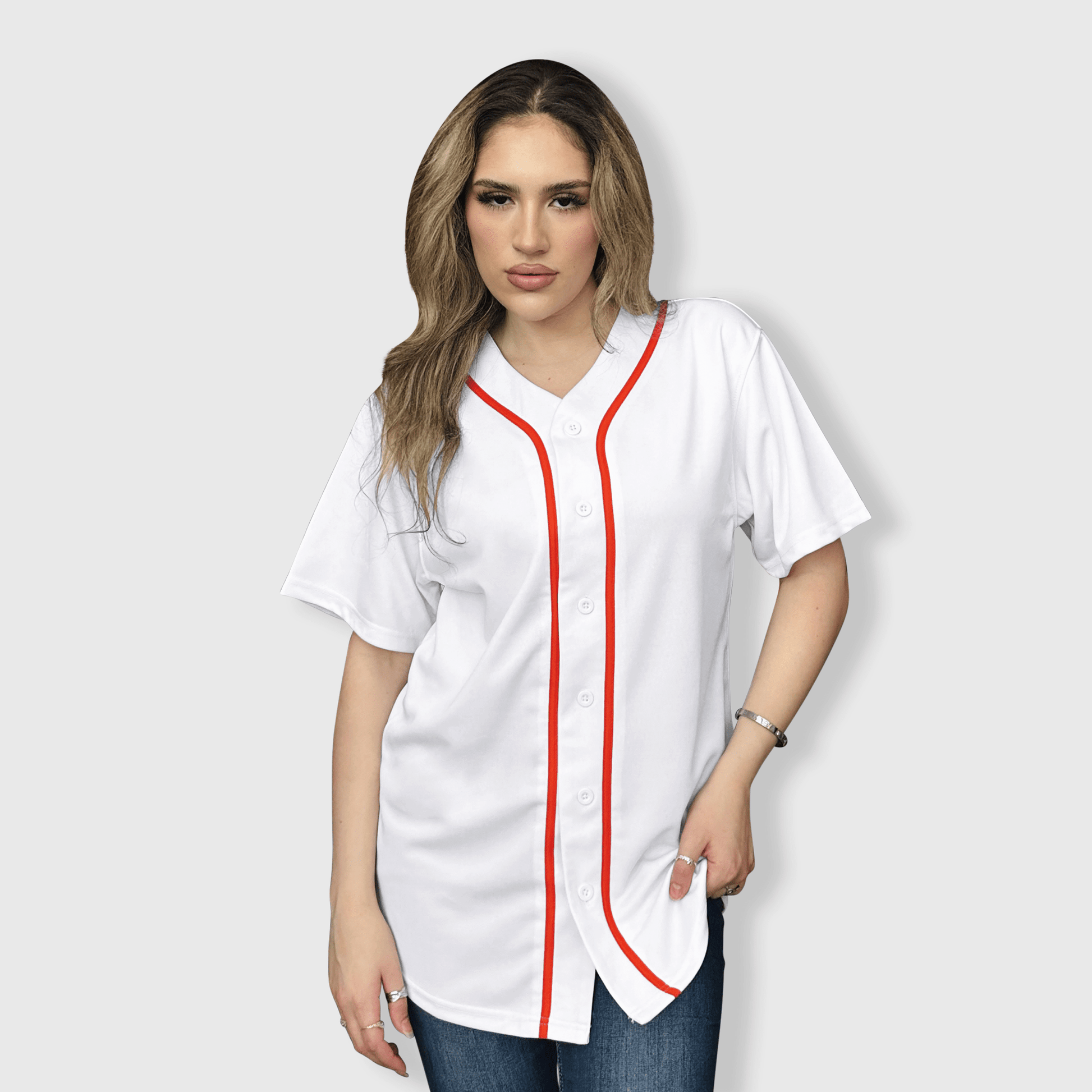 ILTEX Apparel Shirts & Tops Baseball Button Down Jersey Adult