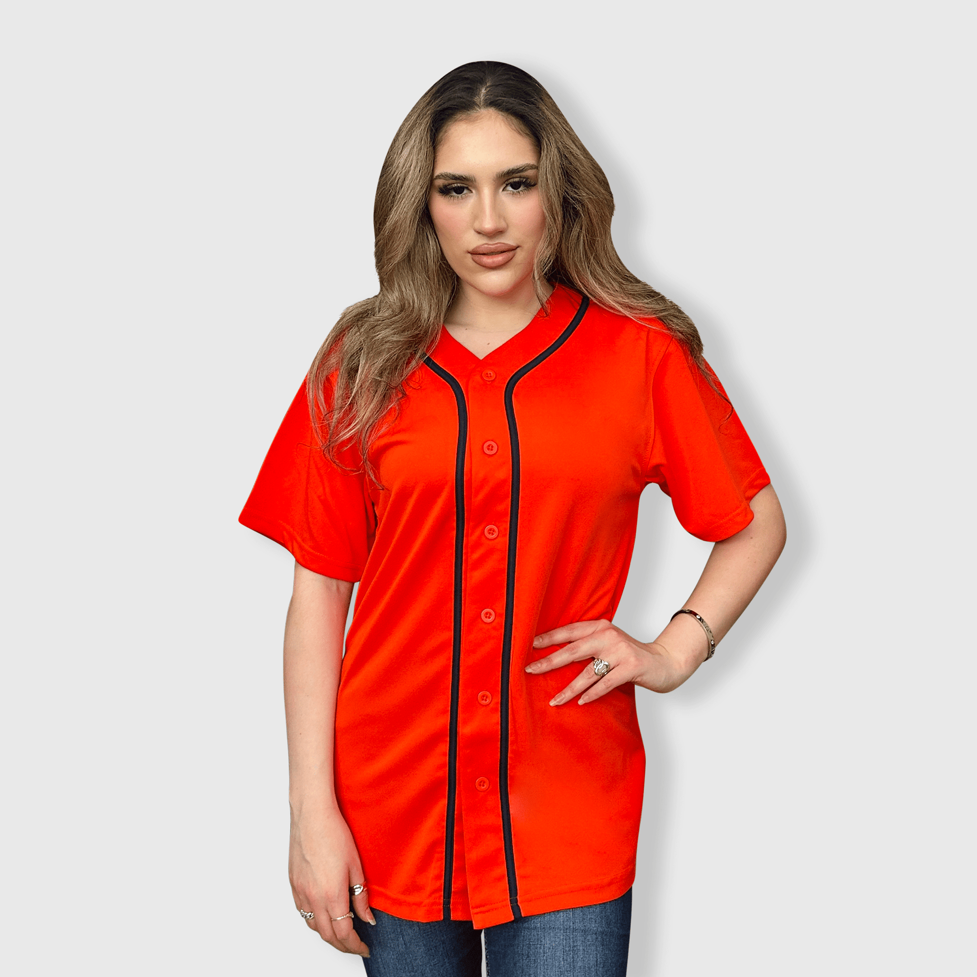 ILTEX Apparel Shirts & Tops Baseball Button Down Jersey Adult