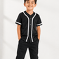 ILTEX Apparel Shirts & Tops Black / 2T Baseball Button Down Jersey Kids