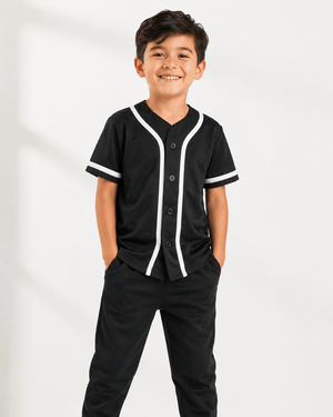 ILTEX Apparel Shirts & Tops Black / 2T Baseball Button Down Jersey Kids