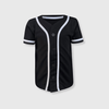 Baseball Button Down Jersey Kids - Black