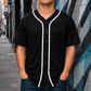 ILTEX Apparel Shirts & Tops Black / Small Adult Button-Down Baseball Jersey