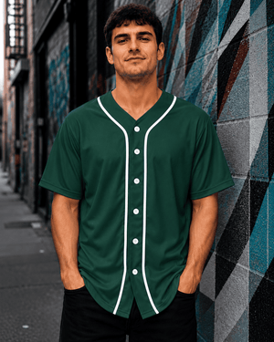 ILTEX Apparel Shirts & Tops Forrest Green/White / Small Adult Button-Down Baseball Jersey