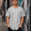 Adult Button-Down Baseball Jersey - Gray