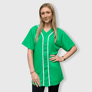 ILTEX Apparel Shirts & Tops Kelly Green/White / Small New Colors - Baseball Button Down Jersey Adult