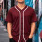 ILTEX Apparel Shirts & Tops Maroon / Small Adult Button-Down Baseball Jersey