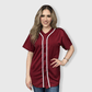 ILTEX Apparel Shirts & Tops Maroon / Small Baseball Button Down Jersey Adult