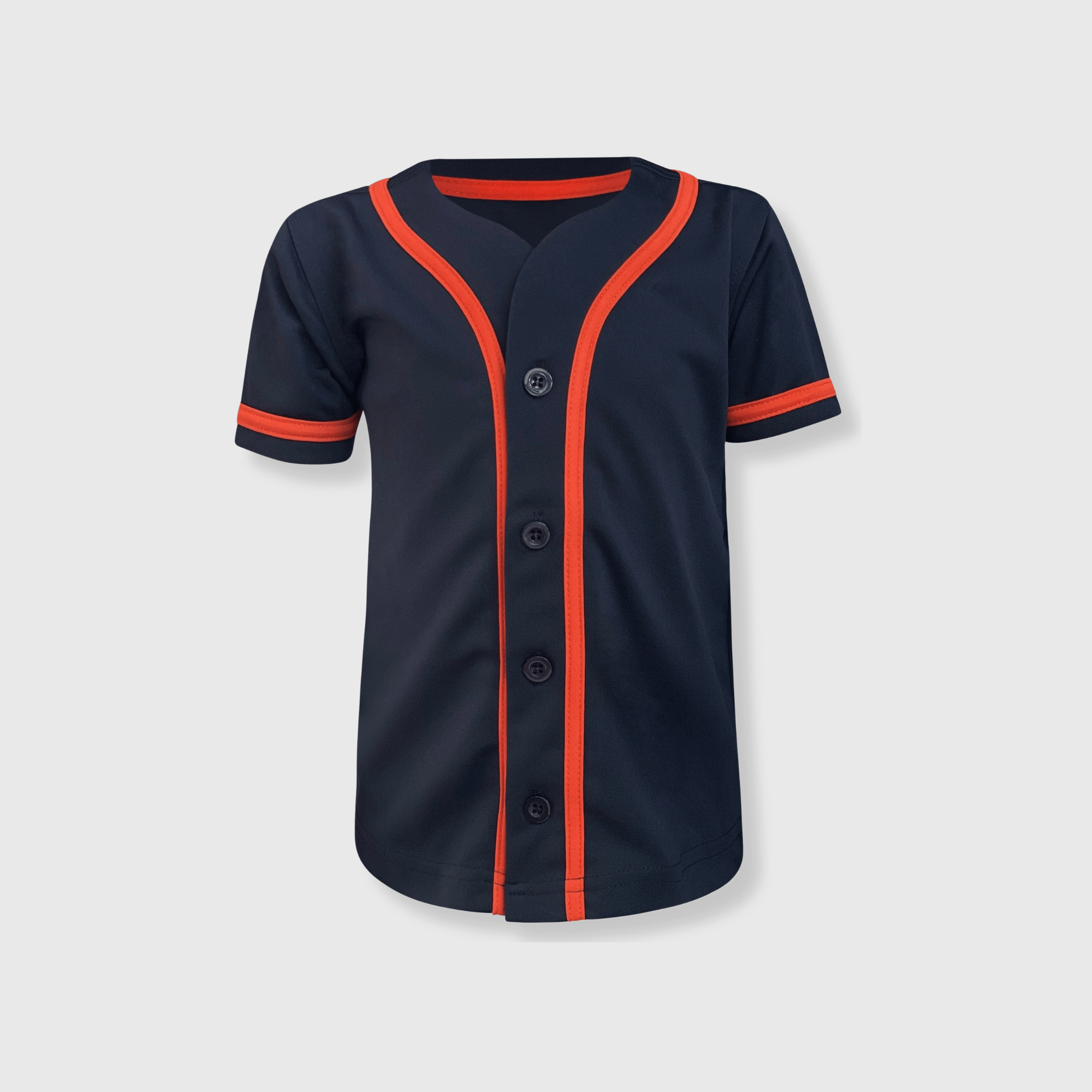 ILTEX Apparel Shirts & Tops Navy/Orange / 2T Baseball Button Down Jersey Kids