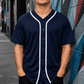 ILTEX Apparel Shirts & Tops Navy/White / Small Adult Button-Down Baseball Jersey