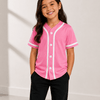 Kids Button-Down Baseball Jersey - Pink/White