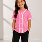 ILTEX Apparel Shirts & Tops Pink/White / 2T Kids Button-Down Baseball Jersey