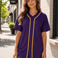 ILTEX Apparel Shirts & Tops Purple/Gold / Small Adult Button-Down Baseball Jersey