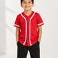 ILTEX Apparel Shirts & Tops Red / 2T Baseball Button Down Jersey Kids