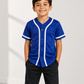 ILTEX Apparel Shirts & Tops Royal Blue / 2T Baseball Button Down Jersey Kids